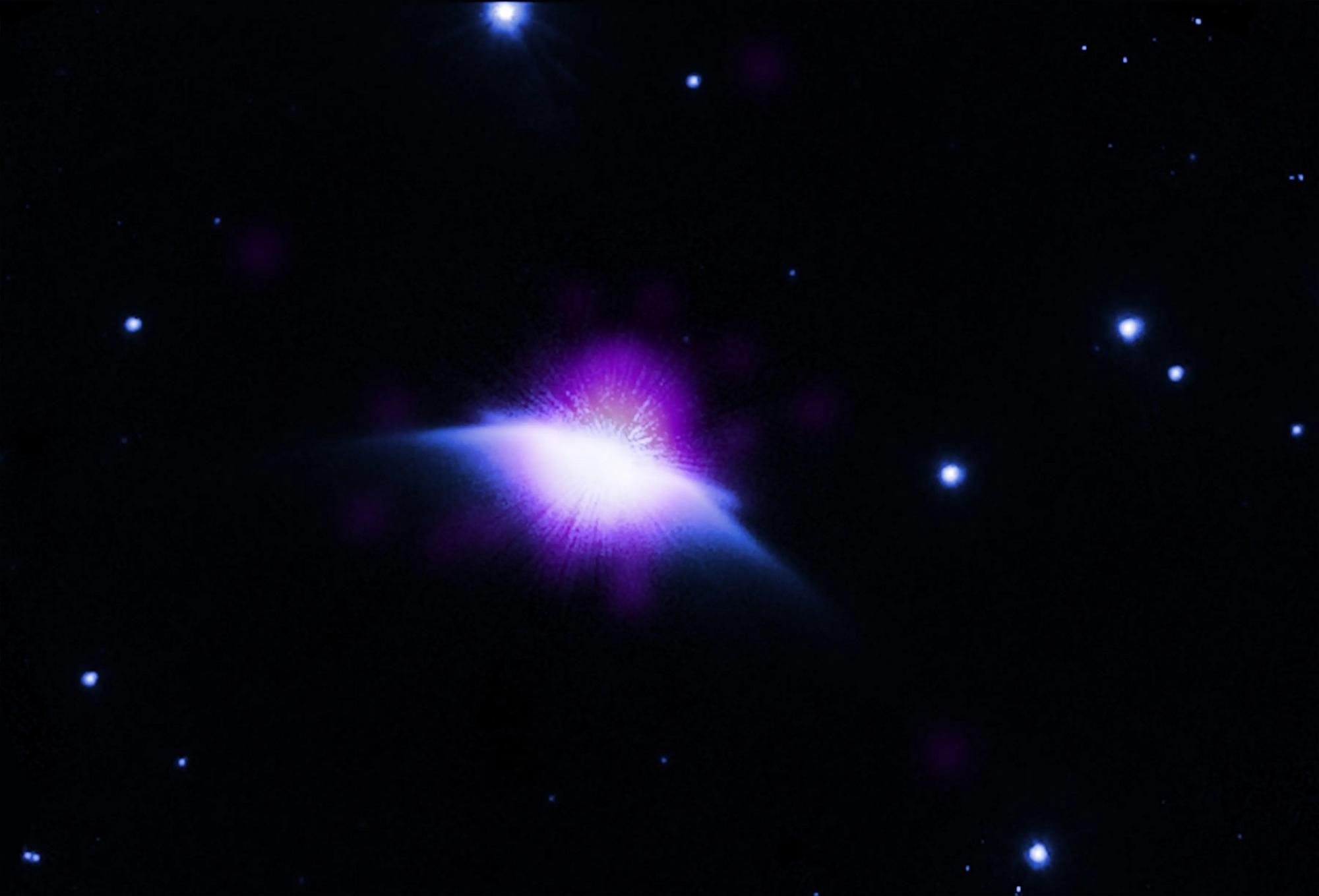 **Young star expels massive plasma bubbles.**
